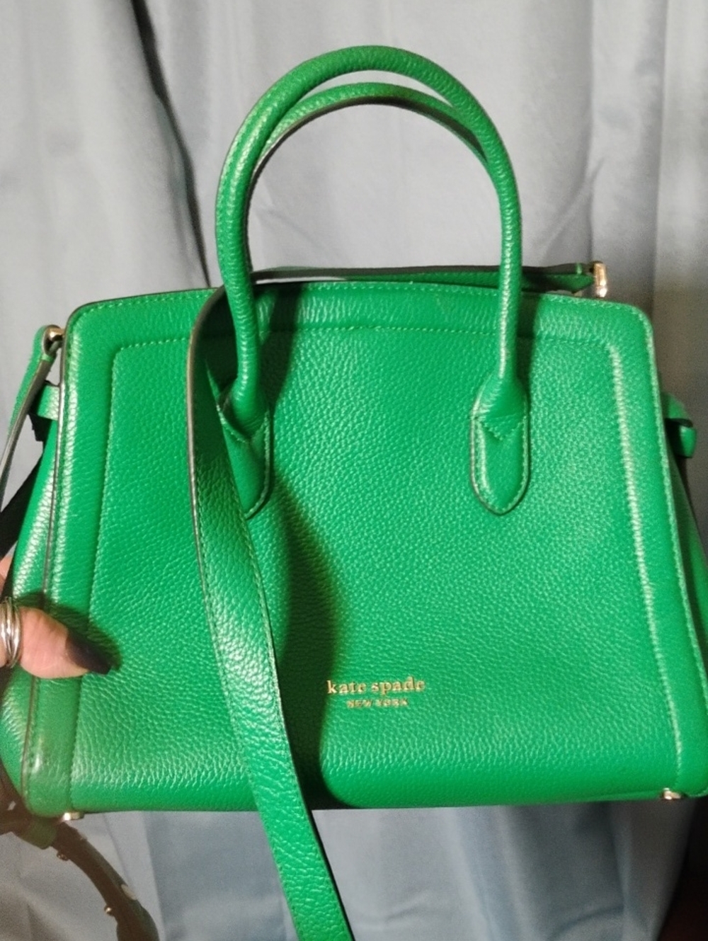 kate spade Bright Green Pebbled Leather Satchel